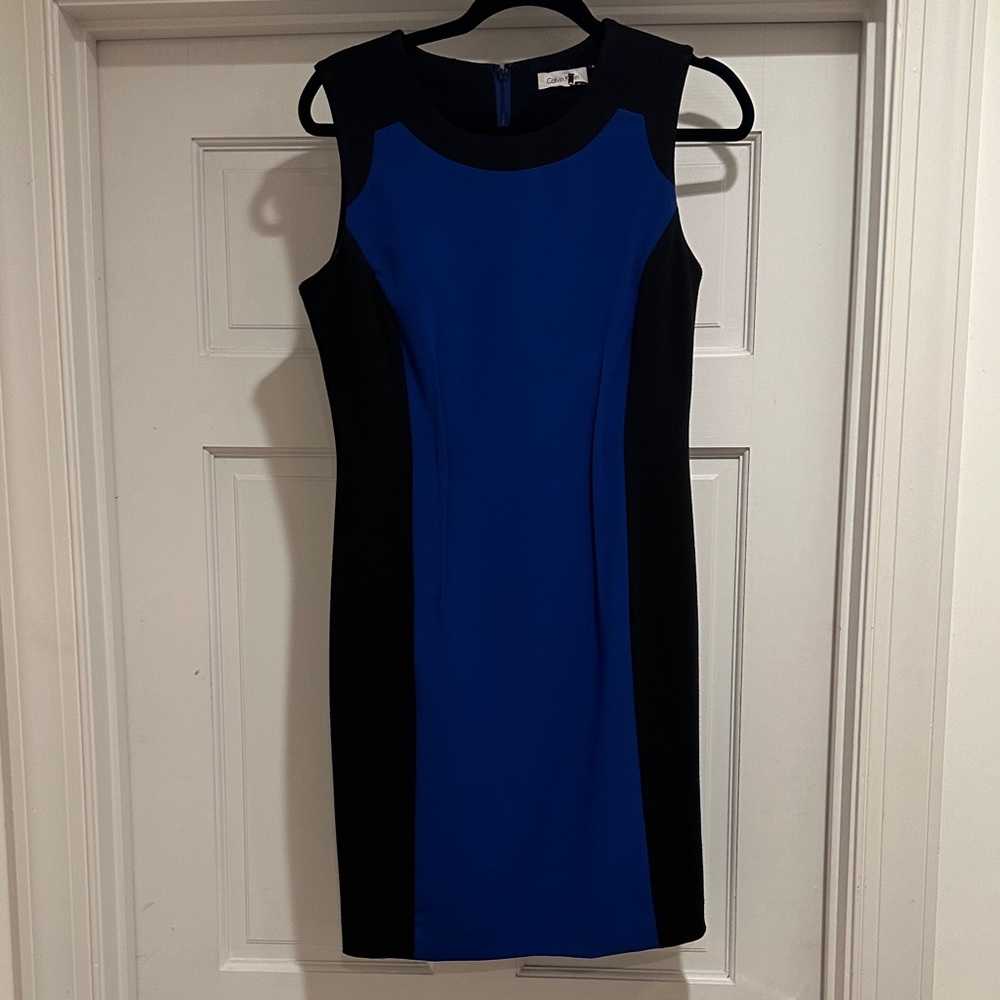 Calvin Klein Blue and Black Mini Dress
